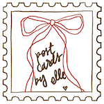 Screenshot of postcards by elle logo
